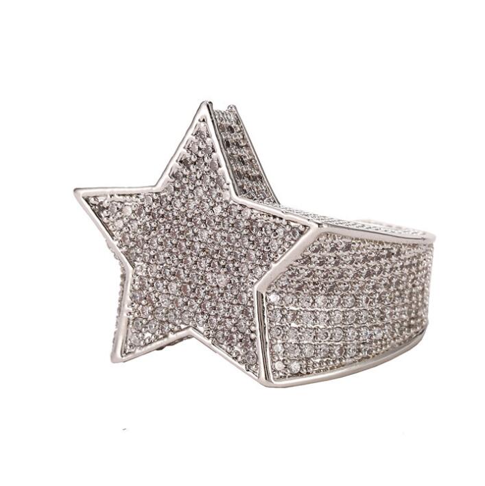 Men's Hip Hop Star Pentagram Ring