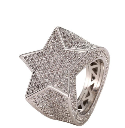 Men's Hip Hop Star Pentagram Ring