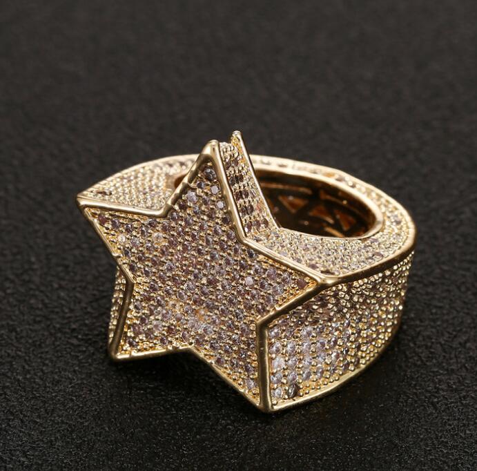 Men's Hip Hop Star Pentagram Ring