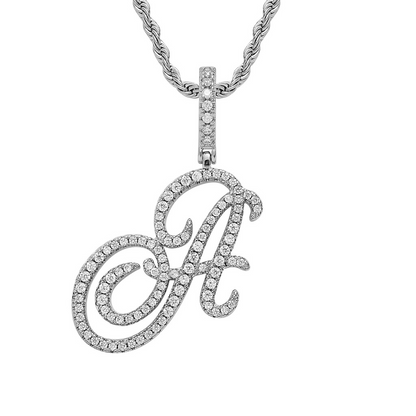 Hip-Hop Cursive Letter Pendant Necklace