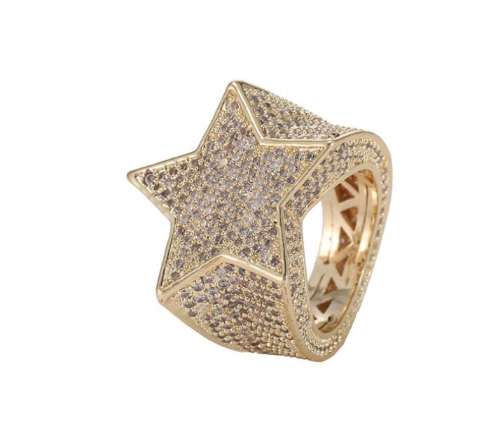 Men's Hip Hop Star Pentagram Ring