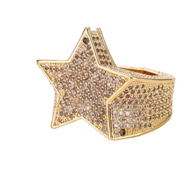 Men's Hip Hop Star Pentagram Ring