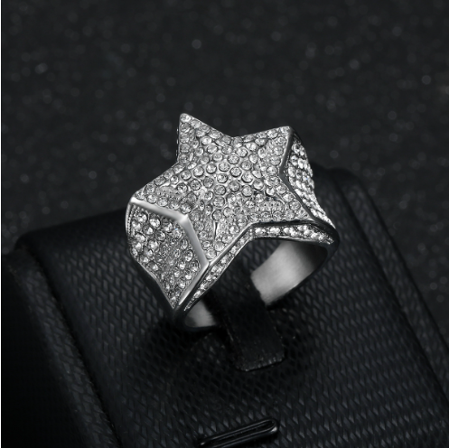 Men's Hip Hop Star Pentagram Ring