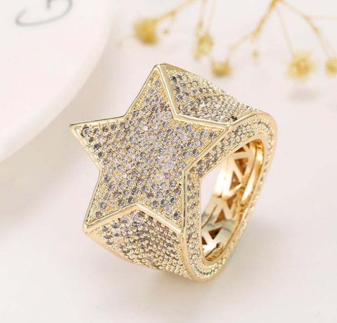 Men's Hip Hop Star Pentagram Ring
