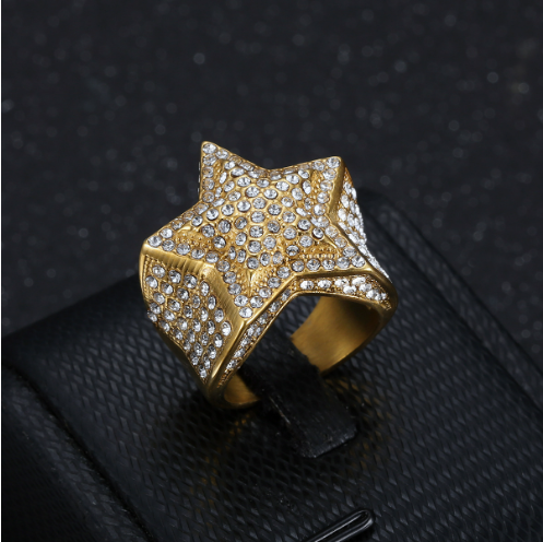 Men's Hip Hop Star Pentagram Ring